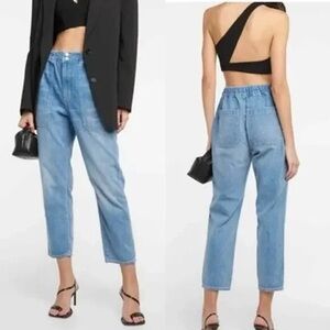 Veronica Beard Arya High Waist Crop Straight Leg Jeans, Size 24